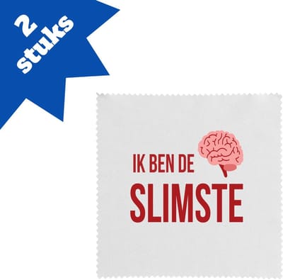 Akyol - ik ben de slimste brillendoekjes - Zelfvertrouwen - iemand die heel slim is - quote - cadeautje voor een slim persoon - nerd - kado - cadeau - gift - geschenk - verrassing - slimme mensen - 17,8 bij 17,8 cm - 2 stuks