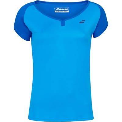 Babolat Meisjes Play Boot Hals T-shirt met Afgeschermde Mouwen (Blauwe Aster)