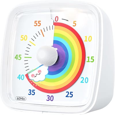 Timer - Kookwekker - Timer voor kinderen - Visuele Timer - Leerklok timer - Mini timer - 60 Minuten Aftellen - Met Nachtlampje - Kunststof Constructie - Voor Thuis - Keuken - Kantoor