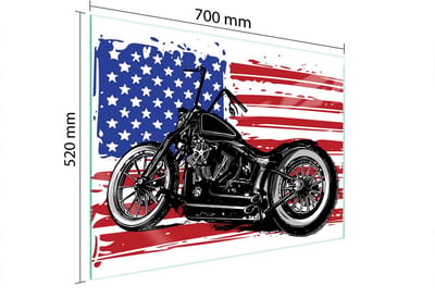 TMK ArtDeko - Glazen Beschermplaat voor Fornuis - 70x52 cm - Motorthema - Veilig en Multifunctioneel