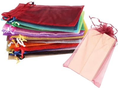 Dailygoods- Organza zakjes 40 stuks - Geschenktas - Sieradenzakjes - Bruiloft/Verjaardag - Trekkoord - Diverse maten 7x9 cm tot 30x40 cm - Geschenkzakje
