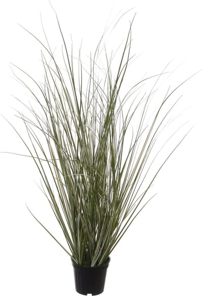 Louis Maes Pennisetum siergras kunstplant - zwarte pot - 50 cm - realistisch - binnenshuis