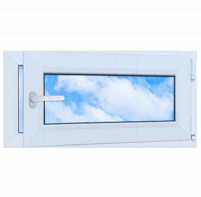 PVC-raam wit 80x40 RECHTS, nieuw 800x400 mm draai-kiepraam, dubbel glas