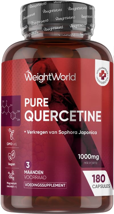 WeightWorld Quercetine 500 mg - 180 capsules voor 3 maanden - Krachtige antioxidant