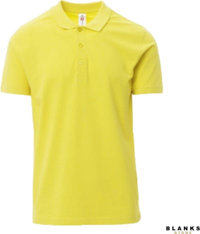 Payper Rome: Katoenen Piquet Polo Shirt Heren met Korte Mouwen en Parelmoer Knopen - Geel - XS