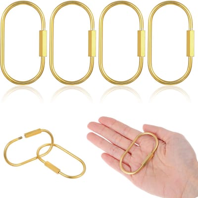 4 stuks messing schroef slot sleutelhanger gouden karabijnhaak gesp gouden schroef slot clip sleutelhanger ketting eenvoudige stijl zware auto sleutelhangers organizer tas bedels voor handtassen