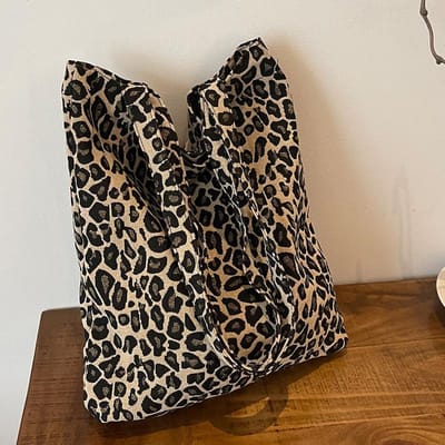 Grote Capaciteit Zachte Commuter Tas Herfst en Winter Retro Veelzijdige Canvas Tas voor Vrouwen Mode Luipaardprint Eén Schouder Onderarm Tas