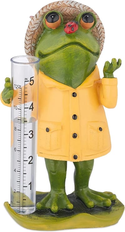 Regenmeter Kikker Decoratief - Analoog Weerbestendig - Tuindecoratie Kleurrijk