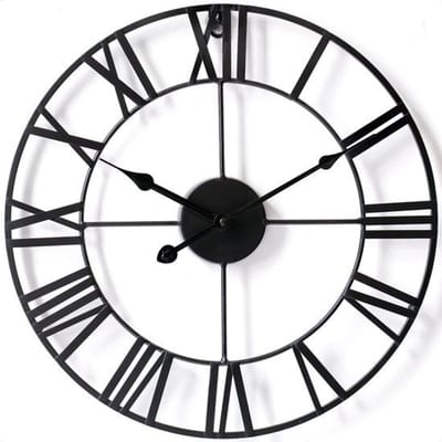 Goliving Wandklok Industrieel – Stil uurwerk – Grote wandklok – Moderne wandklok - Metaal – Ø 40cm – Zwart