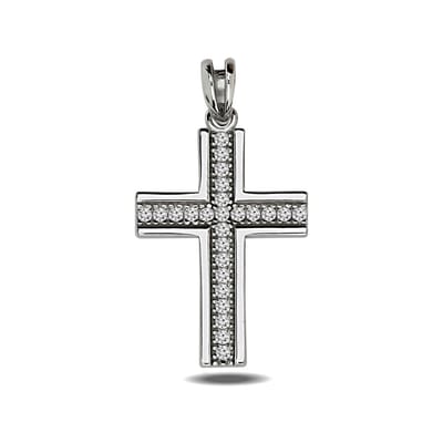 Juwelier Zwartevalk zilveren (gerhodineerd) kruis hanger - 24.101