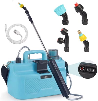 Hutjemutje - plantenspuit - elektrische shouderspuit - elektrische watersproeier - 8L - 2400mAh accu - 4 verwisselbare sproeikoppen - USB oplaadbaar - eenvoudig & krachtig
