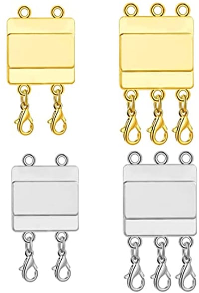 Gelaagde magnetische sluitingen voor sieraden - 4 stuks magneetsluitingen voor kettingen en armbanden