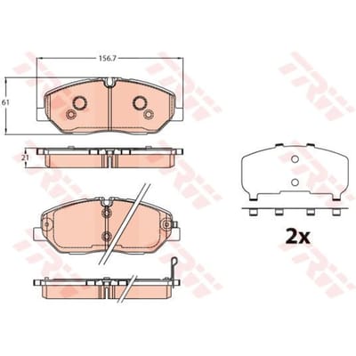 Remblokset TRW GDB2227, voor
