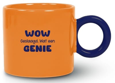 Mok “WOW Geslaagd, Wat een Genie” - Diploma Cadeau - Grappige Geslaagd Mok - Cadeau - Examen