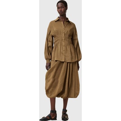 AllSaints Staci Shirt Breen Brown Taglia: 8 | Maglie a manica lunga Outlet | Donna | Marrone