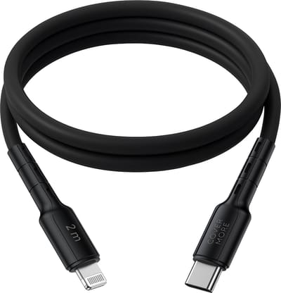 Lange oplaadkabel geschikt voor iPhone - Usb-c naar Lightning kabel - Snellader - 2 meter - Lang - Zwart