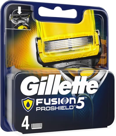 Gillette Fusion 5 Proshield Scheermesjes - Yellow 4 stuks