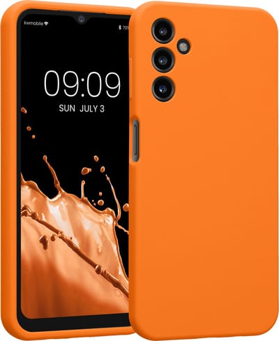 kwmobile telefoonhoesje geschikt voor Samsung Galaxy A14 5G - TPU backcover met siliconen coating - Smartphone case in fruitig oranje