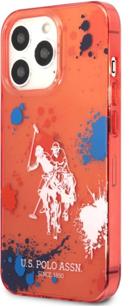 U.S. POLO ASSN., Hoesje geschikt voor iPhone 14 Pro - Double Horse, Rood