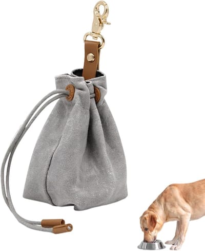 Honden Snack Tas - Voerzakje Hond - Hondentraining - Geïntegreerde Scheidingswand - 18 x 7 x 7 cm - Zwart