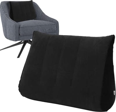 Opblaasbaar Kussen - Wigkussen Leg Support - Lezen en Slapen - Ergonomische Driehoek - 46x30 cm - Zwart