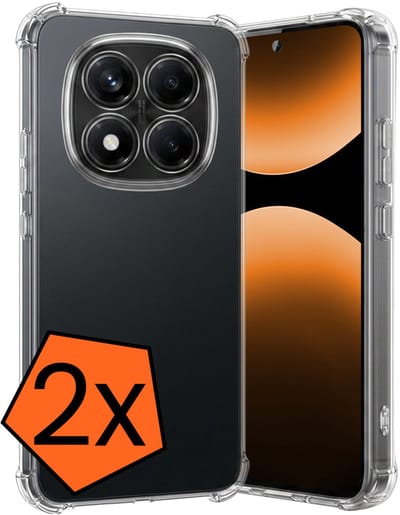 Hoes - 2 Stuks - Geschikt voor Xiaomi Redmi Note 14 Pro - Sterk & Shockproof - Siliconen Case - Back Cover - Telefoon Hoesje Shock Proof - Transparant
