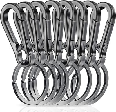 Thijox - Robuuste Metalen Sleutelhanger met Karabijnhaak van Zinklegering, Snelsluiting Sleutelhangerhouder voor Camping, Tuin en Dagelijks Gebruik