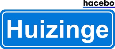 Hacebo - Plaatsnaam Sticker - 29x10 CM - Huizinge sticker - Verkeersborden sticker - grappige cadeaus - Huizinge