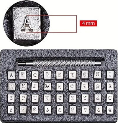 36pcs Steel Punch Alfabet Letter Nummer Stamper Set 3,5 Mm Steel Punch Metal Leather Ponsgereedschap DIY Metal Leather Craft Tools, Leather Art Tools