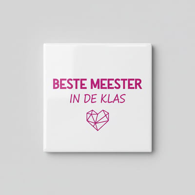 Beste Meester in de Klas Decoratieve Tegel – Inspirerend Cadeau voor Leraar – Keramische Wandtegel 15 × 15 cm