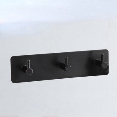 Handdoekhaakjes - RVS - Zelfklevend Handdoekhaak - Handdoekhouder - Vaatdoekhouder - Wandhaak - 3 in 1 - Zwart