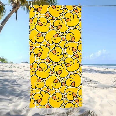 Serviette Canard Jaune Serviette de Plage Surdimensionnée Super Absorbante Douce Serviettes de Bain de Plage Pour Hommes, Femmes 35X60cm