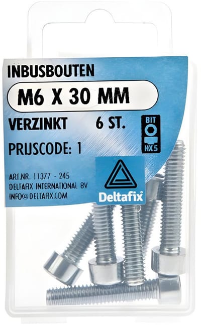 Deltafix - Inbusbout m6x30mm 6st