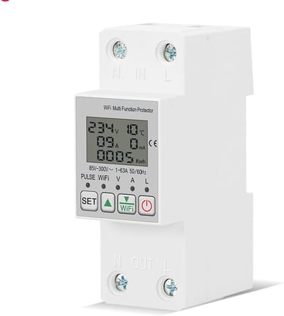 Slimme Energiemeter - Stroomverbruik Monitor - Energie Besparen - App Bediening - Wit