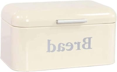 Broodtrommel Metaal - Broodbak Opberger - Voedsel Vers Houden - Vintage Boerenstijl - 30x18x15.5cm - Geel