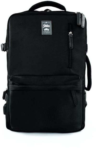 Solier FV06 Noa handbagage rugzak 35 liter – lichte reisrugzak voor vliegtuig en dagelijks gebruik, zwart