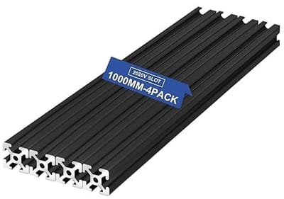 Allecto - Geanodiseerde lineaire rail - Aluminium profielen - 1000 mm - Zwart - 3D-printeraccessoires - Geschikt voor CNC-machines