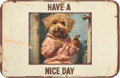 Badmat 60x40 cm - Antislip - Quotes - Hond - Have a nice day - Vintage - Spreuk - Badmatten voor badkamer - Badkamermat - Douchemat - Badkamer mat