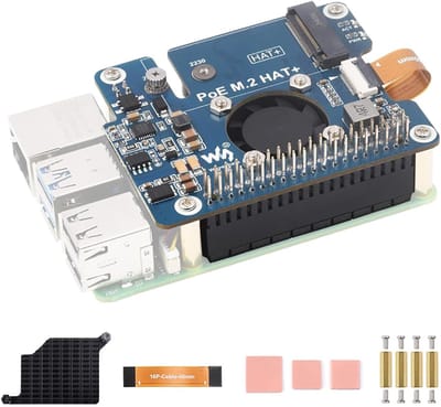 M.2 Adapter PoE - NVMe Uitbreiding - Netwerk Connectiviteit - Geïntegreerde Koeling - 56x70mm