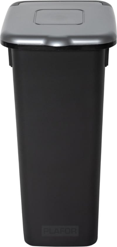 Plafor - Fit Bin Prullenbak met Deksel 20L – Recycling - Grijs
