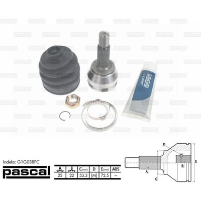 Homokineet reparatie set, aandrijfas PASCAL G1G038PC