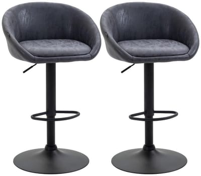 Barstoel – Barkruk – Barstoelen – Keukenstoel – Counterstoel – Verstelbare Hoogte 57-104 cm – Kunstleer Met Armleuning En Rugsteun