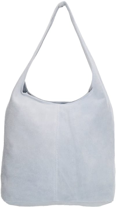 Charm London Elisa Schoudertas - Buideltas - Hobo - Suède - Leer - Leren Dames Tas - Lichtblauw