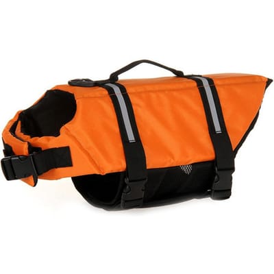 Gilet de sauvetage pour chien avec bande réfléchissante réglable haute flottabilité gilet de sauvetage pour chien Ripstop gilet de sauvetage pour chien gilet de sauvetage pour animal de compagnie maillot de bain (Orange,XXS) orange