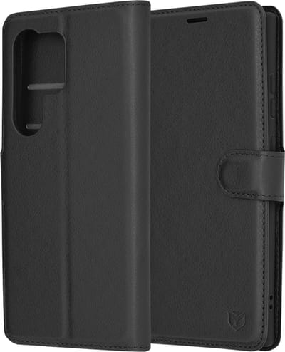 Hoesje geschikt voor Samsung Galaxy S24 Ultra - Techsuit Leather Folio Book Wallet Case - Zwart