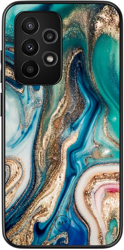 Hoesje geschikt voor Samsung Galaxy A52 5G - Magic marble - TPU Hard Case Backcover - Multi, Groen - Mooie Telefoonhoesjes