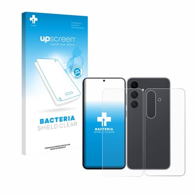 upscreen - Screenprotector voor Samsung Galaxy S25 FE Enterprise Edition (Voor+Achter) - Folie Beschermfolie transparant antibacterieel