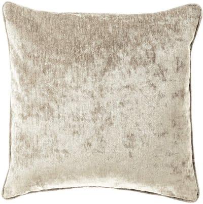 Dutch Decor LEWY - sierkussen 45x45 cm - glansvelours - Pumice Stone - beige - Inclusief binnenkussen - Luxe kussens voor woonkamer & bank
