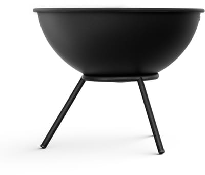 Blumfeldt Vuurschaal Fireball Zwart 40 cm Vuurkorf – Stalen Vuurkorf met 2-in-1-Kantelontwerp, 1,2 mm dik staal, Asrooster, Pook & Regenbescherming - 43 cm 5,8 kg - voor Tuin voor Terras - Fire Bowl - Tuinhaard