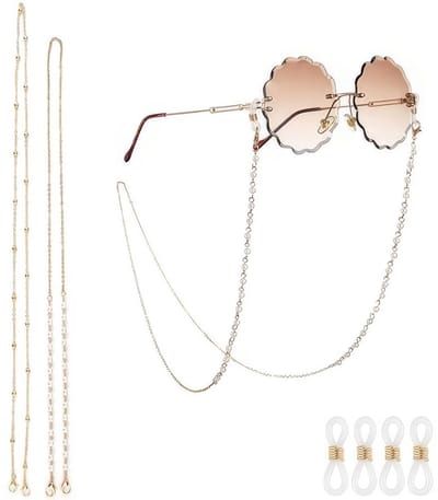 Allecto - Brilketting - Anti-verlies ontwerp - Verstelbare lengte - Geschikt voor Zonnebrillen - Mode Accessoire - Met Parel en Goud - Voor Reizen